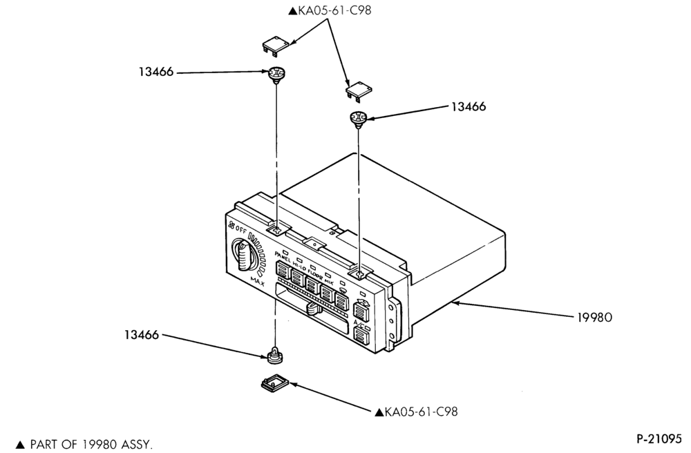 195.1 - AIR CONDITIONER-Heater controls - integral auto.