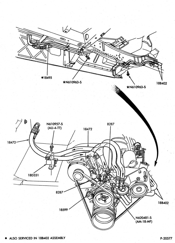 184 - AIR CONDITIONING-Heater Hoses - main-4 cyl. 140 (2.3L) -6 cyl. 183 (3.0L)- auxiliary-4 cyl. 140 (2.3L) and 6 cyl. 183 (3.0L)-A