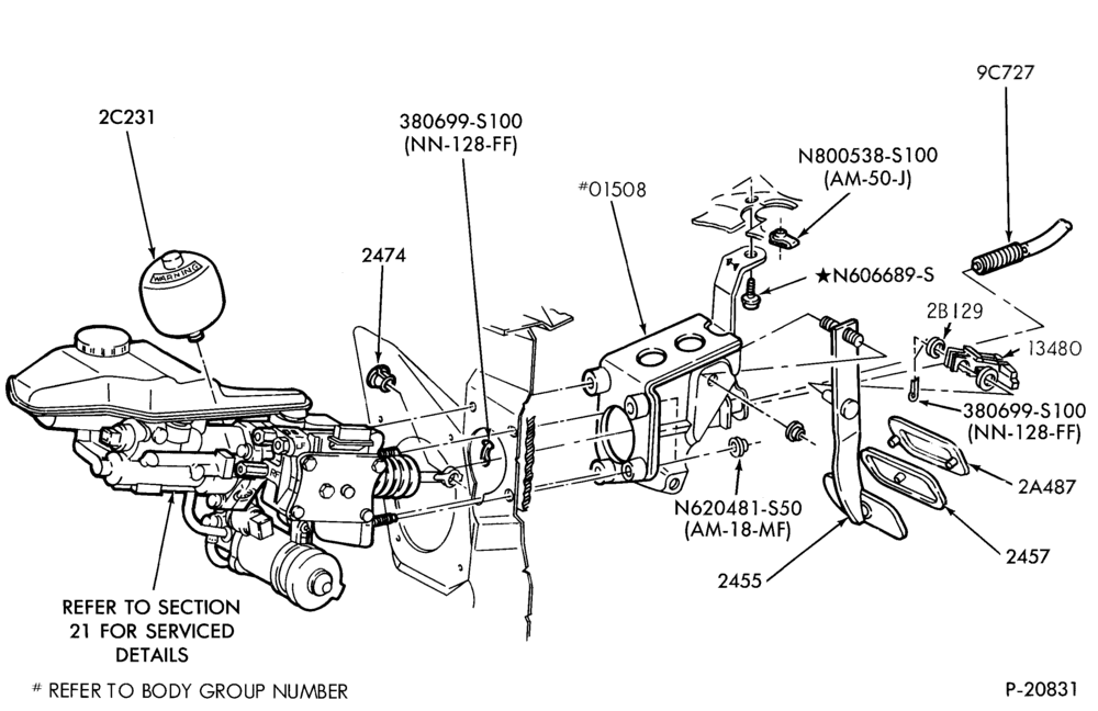 23 - BRAKES-Brake & pedal booster installation-w/o anti- w/anti-lock brakes