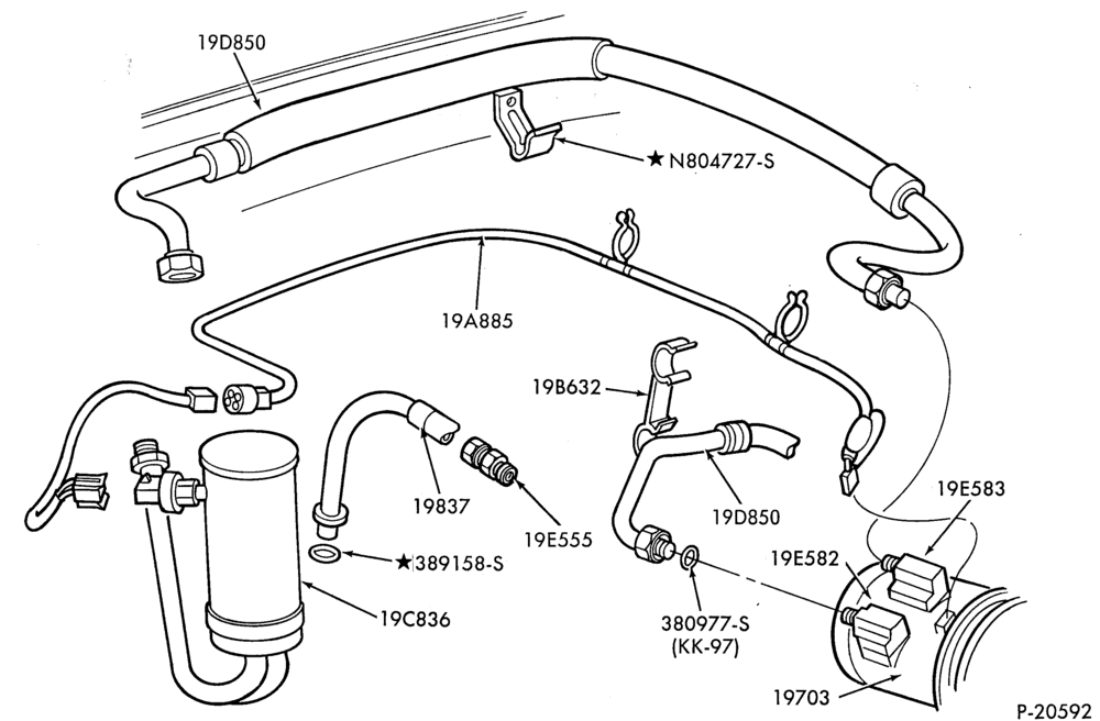 197.1 - AIR CONDITIONING-Engine Compartment-8 cyl. 302 (5.0L), 351W (5.8L), 420 (6.9L),-All