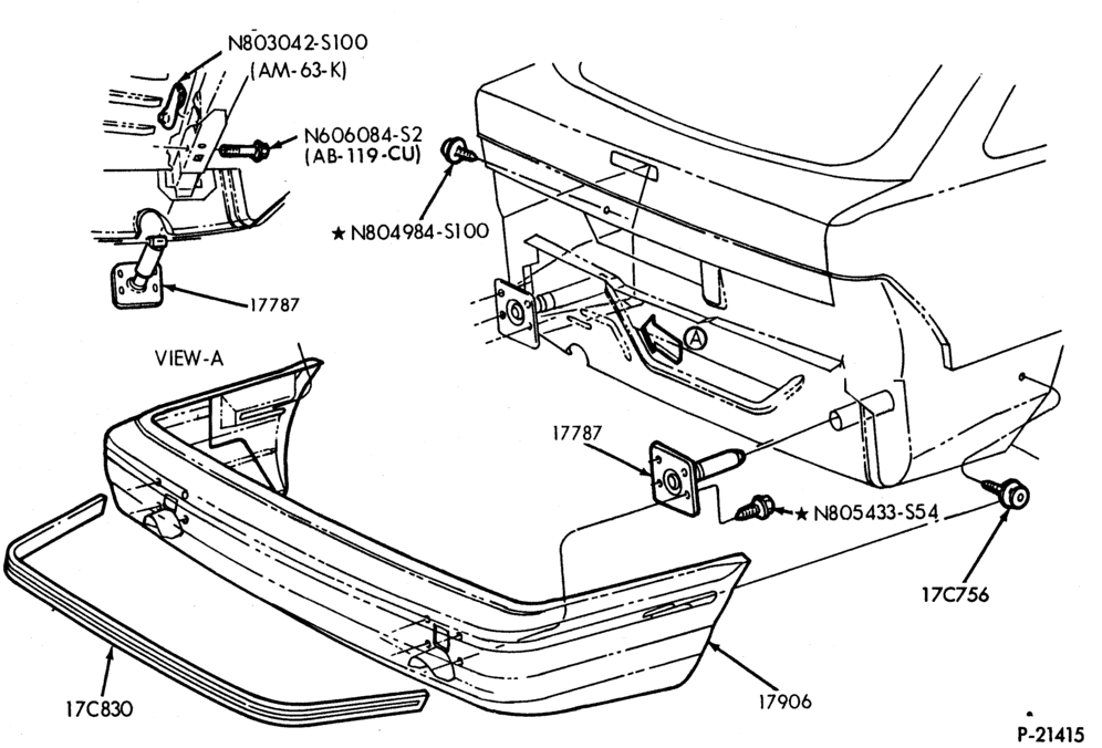 176.1 - SPEEDOMETER, BUMPERS, MIRRORS AND WIPERS-Bumper - rear - GT