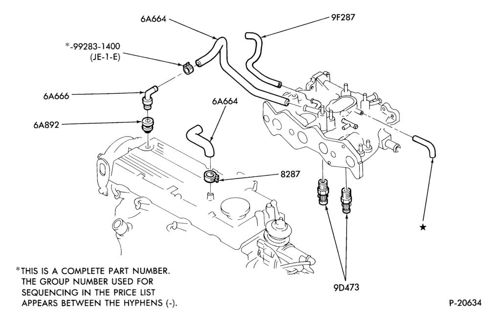 66.1 - 4 CYL. 1.3L (80 C.I.D.)-Crankcase ventilation system