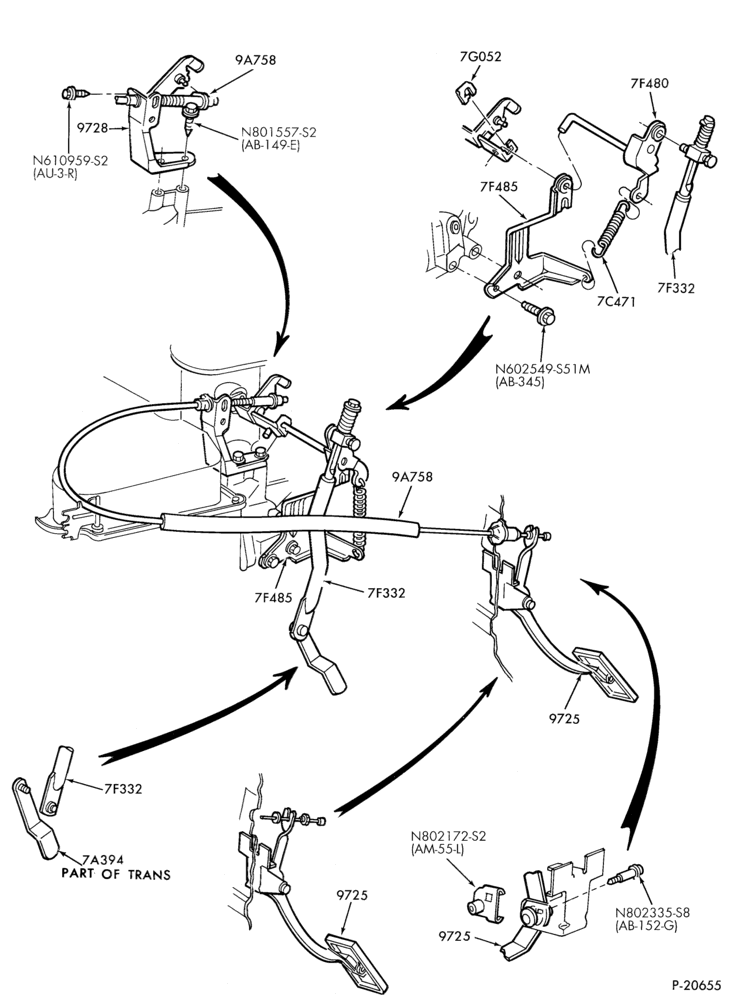 97 - CHOKE, ACCELERATOR AND SPEED CONTROL-Accelerator linkage -  A/T