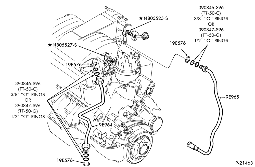 90.1 - 8 CYL. 5.0L-Fuel lines - engine mounted
