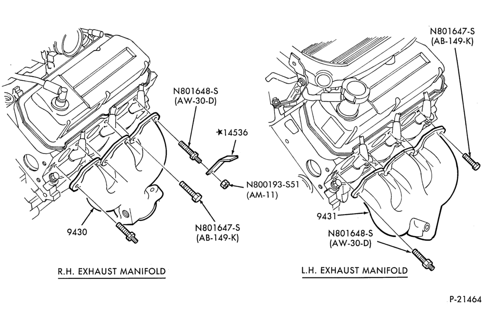 90.1 - 6 CYL. 3.8L (230 C.I.D.)-Exhaust manifold and related parts