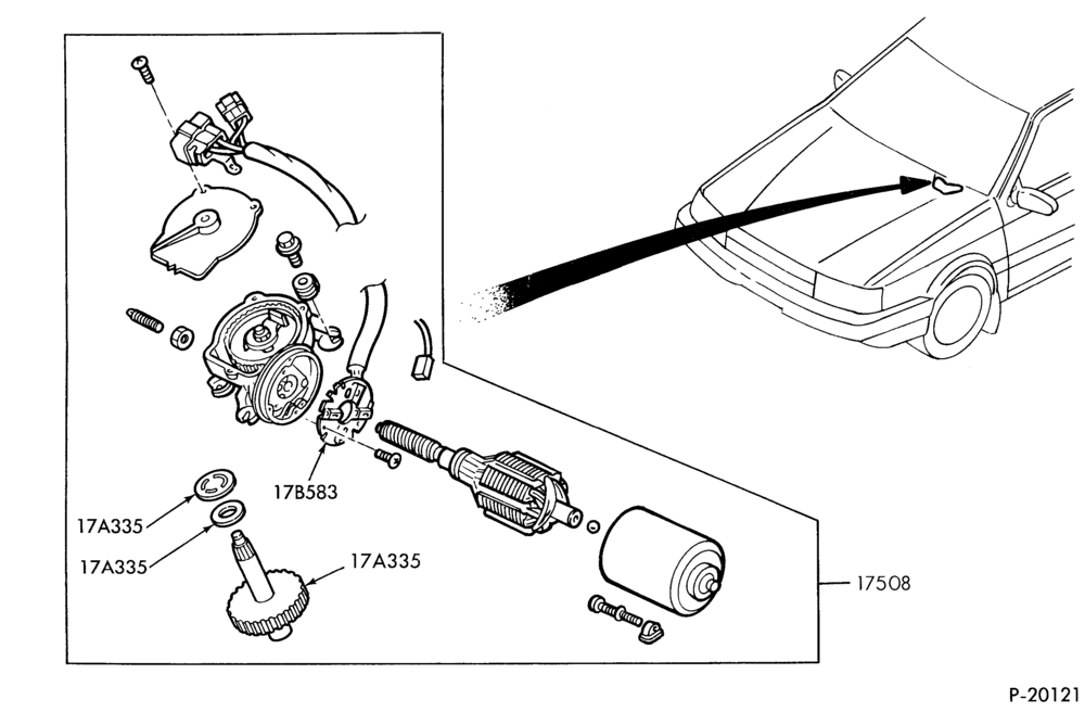175 - SPEEDOMETER, BUMPERS, MIRRORS AND WIPERS-Windshield- wiper motor