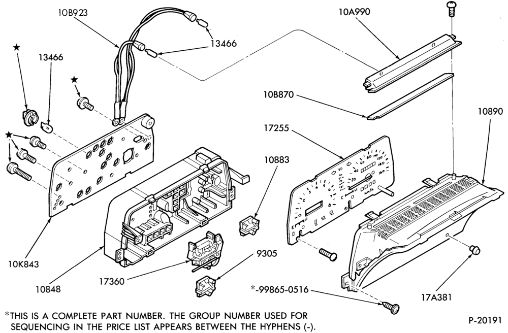 106 - ALTERNATOR, INSTRUMENT CLUSTER, BATTERY-Instrument cluster and related parts - w/o gauges