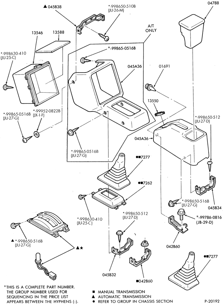 045 - INSTRUMENT PANEL AND FLOOR-Console - floor
