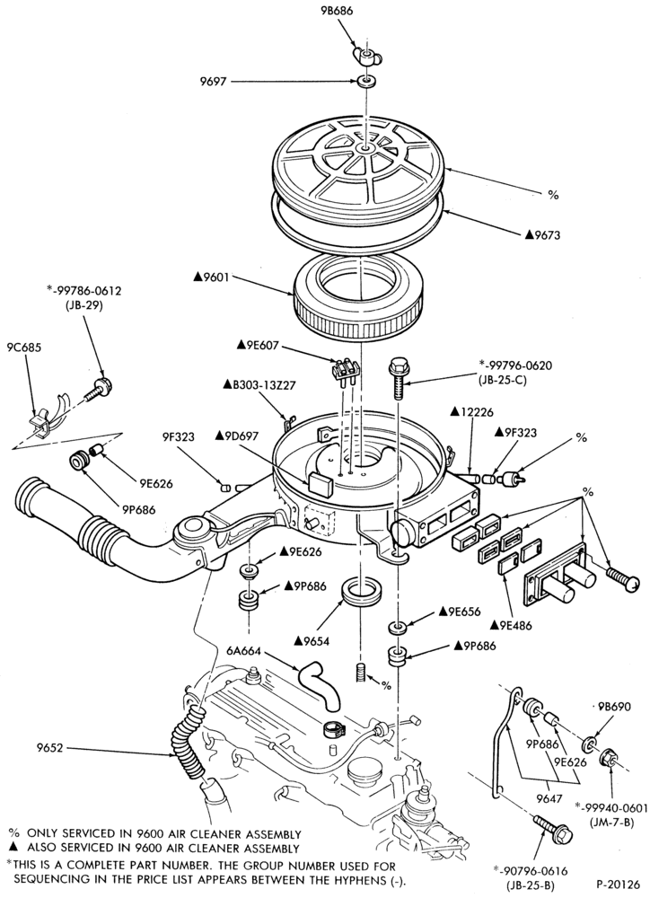 96 - 4 CYL. 1.3L (80 C.I.D.)-Air cleaner
