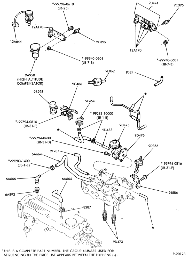 94.4 - 4 CYL. 1.3L (80 C.I.D.)-recirculation (E.G.R.)- Valve & related parts