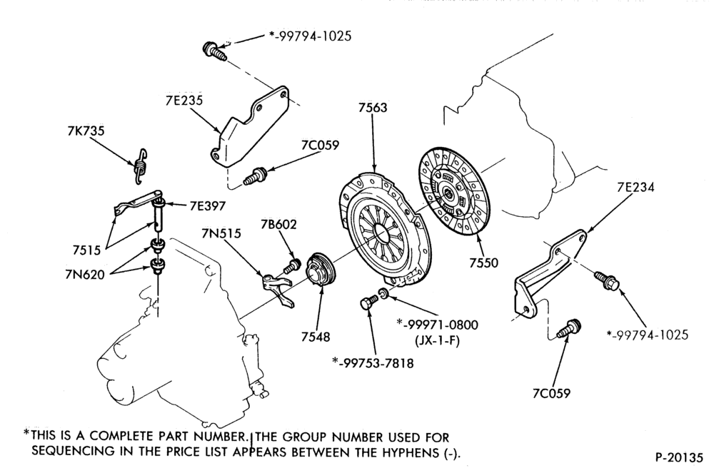75 - EXTERNAL PARTS-Clutch plate, pressure plate, housing and flywheel-All