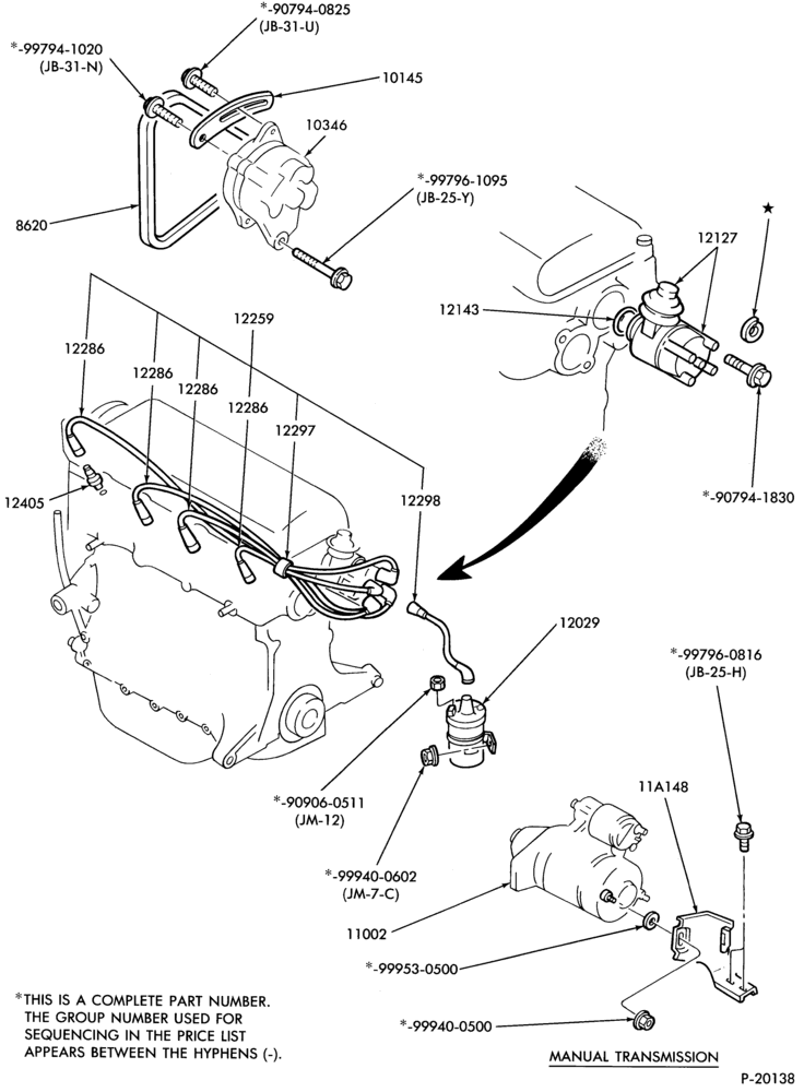 120 - ALTERNATOR, INSTRUMENT CLUSTER, BATTERY-Ignition wiring - 4 cyl. 80 (1.3L)