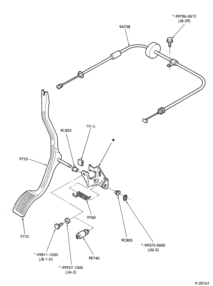 97 - 4 CYL. 1.3L (80 C.I.D.)-Accelerator linkage