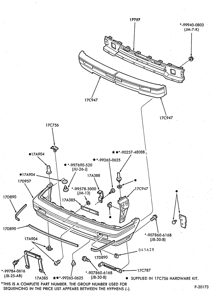 176 - SPEEDOMETER, BUMPERS, MIRRORS AND WIPERS-Bumper- front