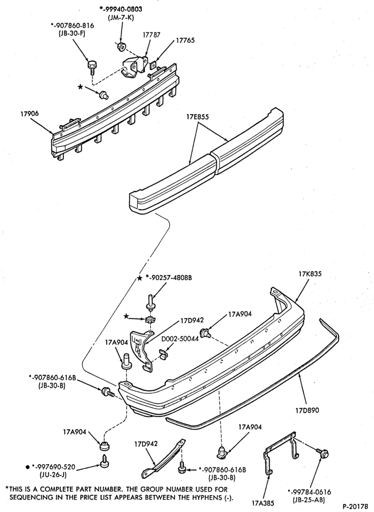 176.1 - SPEEDOMETER, BUMPERS, MIRRORS AND WIPERS-Bumper- rear
