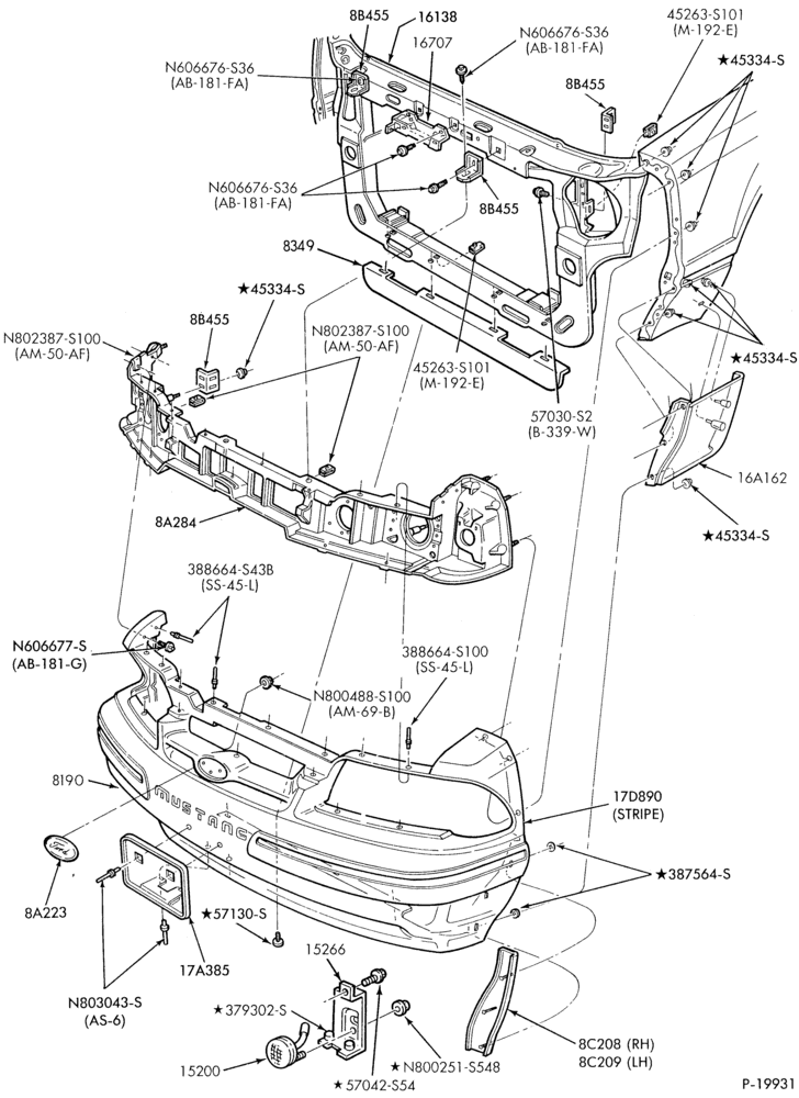 RADIATOR, GRILL AND COOLING-RADIATOR GRILLE & RELATED PARTS - Except ""GT''