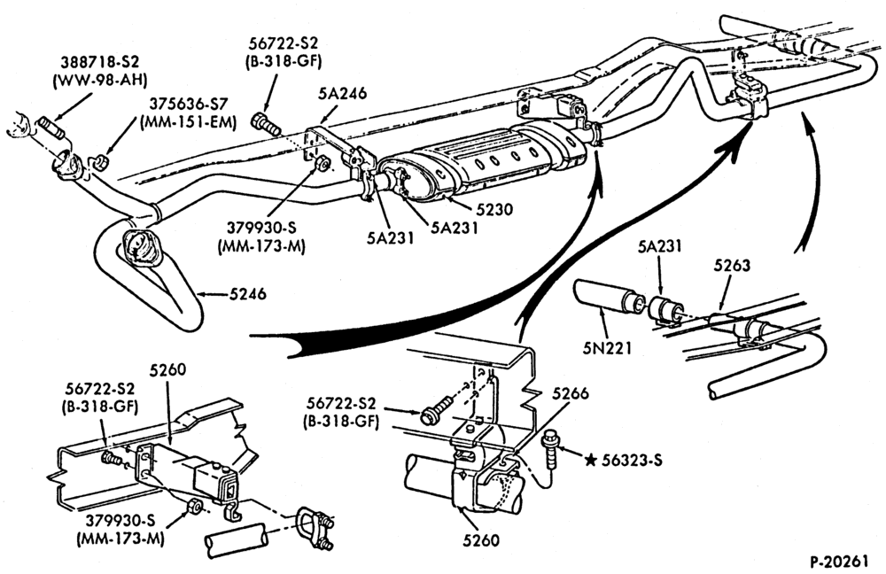 EXHAUST SYSTEM-(1988/)-446 (7.3L) diesel - 138" W.B. - Cutaway-E250/350