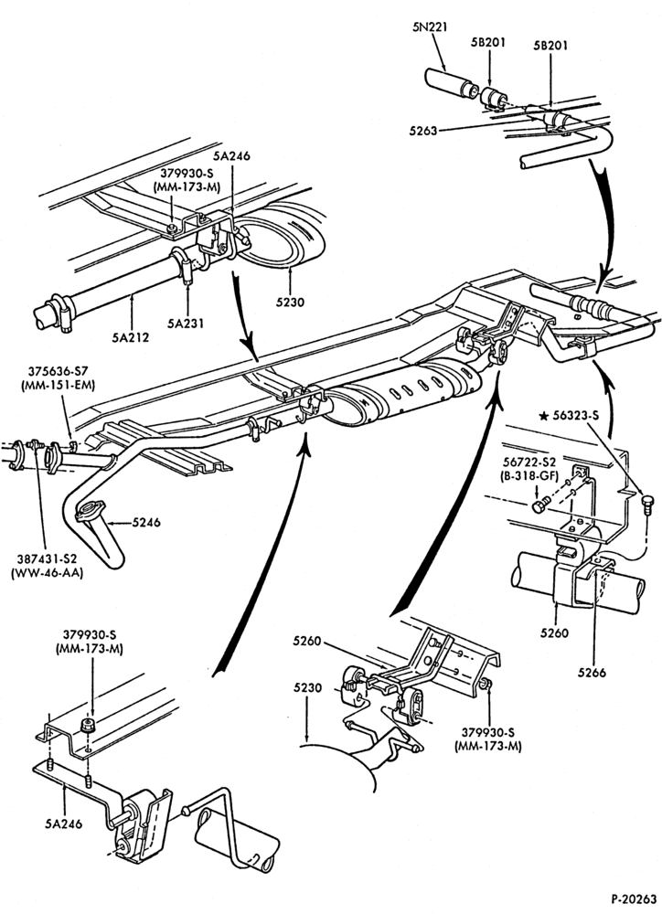 EXHAUST SYSTEM-(1988/)-446 (7.3L) diesel - 138" W.B. - exc. 158" & 176" W.B.-E250/350