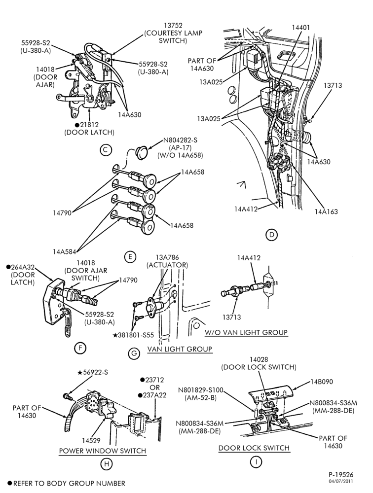 145 - ELECTRICAL SYSTEMS-Wiring system - power door locks, windows & controls - Page B-A