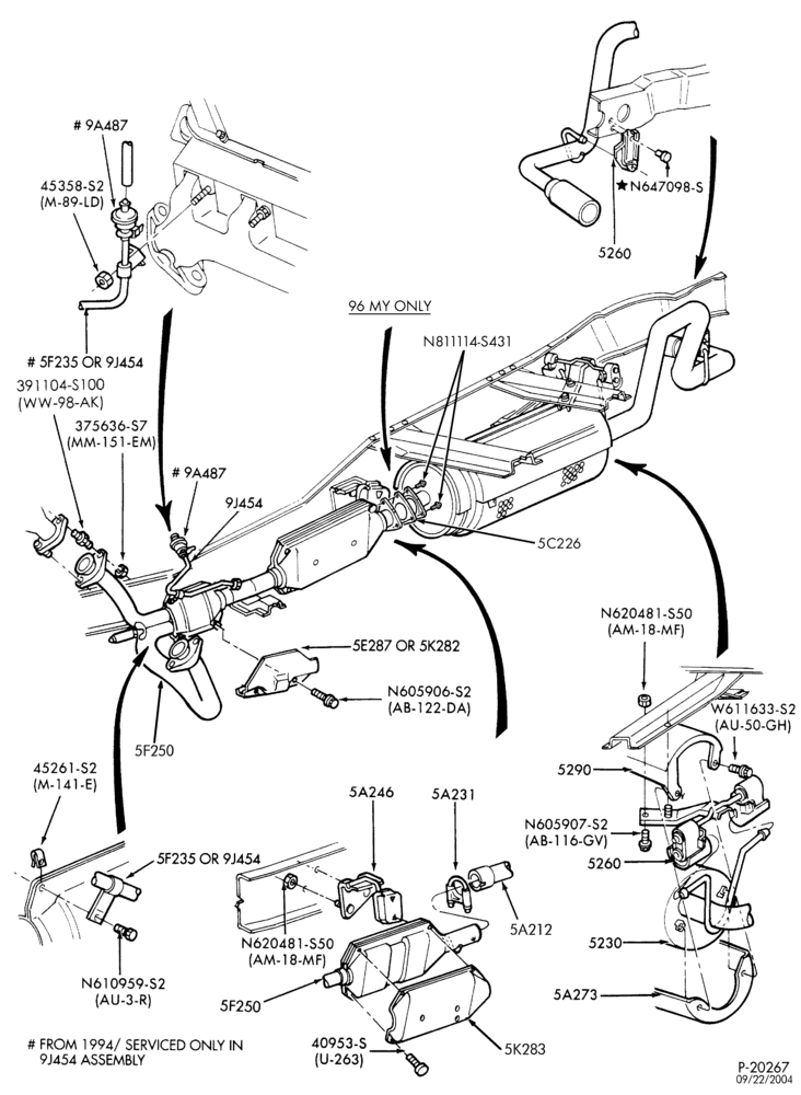 EXHAUST-Exhaust system - 8 cyl. 5.8L - under 8500# G.V.W.-F150/350, F(Super Duty)