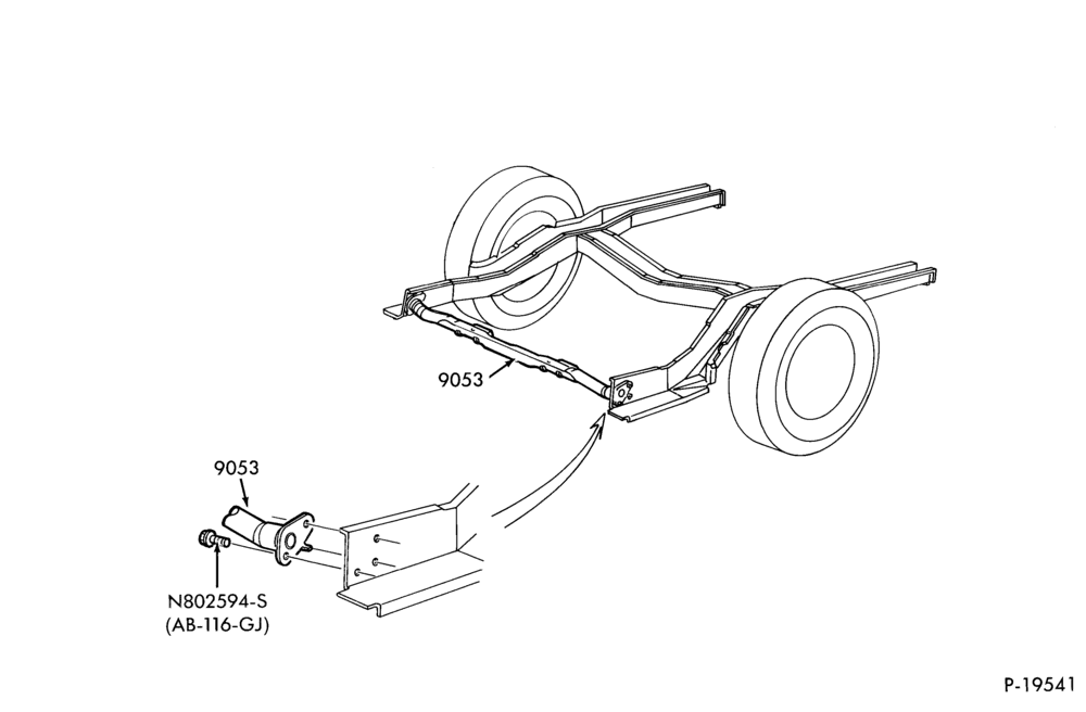 90 - FUEL TANK AND LINES-Fuel tank support crossmember - w/o A.W.D.