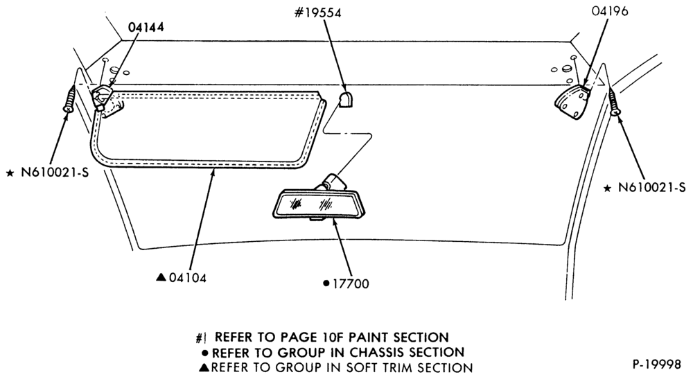 BODY SIDES AND QUARTER-Sun visor & rear view mirror-F-FT600/900