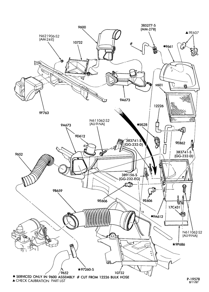 96 - 4 CYL. 2.5L - TBI-Air cleaner