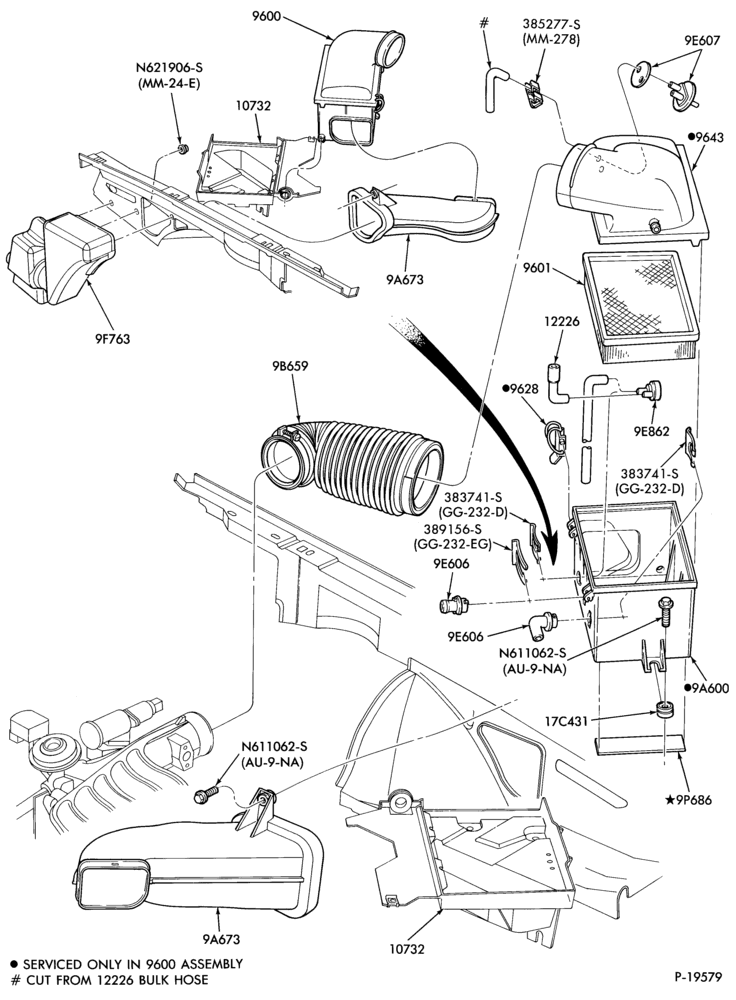 96 - 6 CYL. 3.0L (183 C.I.D.) | EXC. SHO-Air cleaner