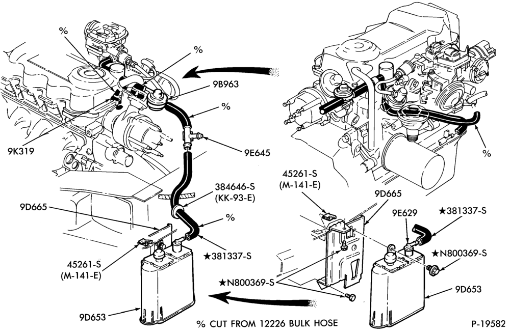 96.1 - 4 CYL. 1.9L (116 C.I.D.)-Fuel vapor canister and related parts- Exc. E.F.I.