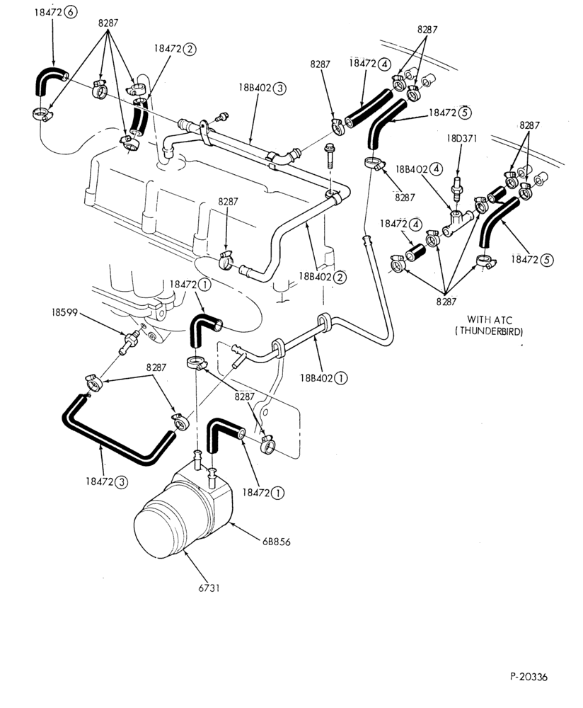 HEATER HOSES & TUBES-4 cyl. - 2.3L - Turbo-S,MF