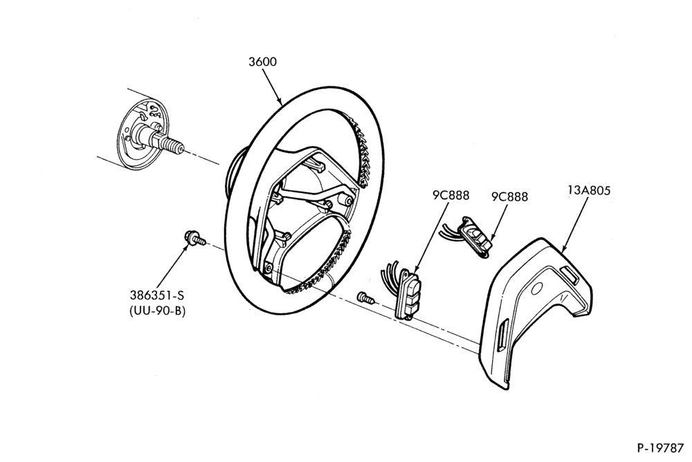 137 - STEERING WHEEL & HORN-2-spoke wheel-A
