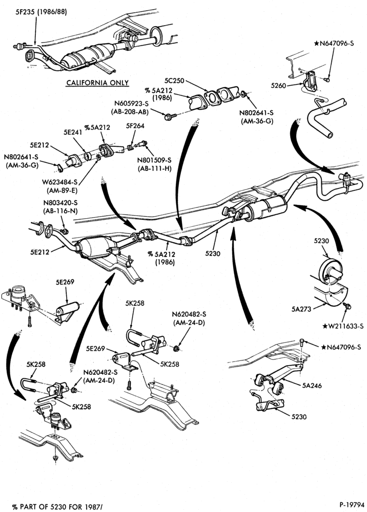 EXHAUST-Exhaust system - 4 cyl. 2.3L - Super cab-R