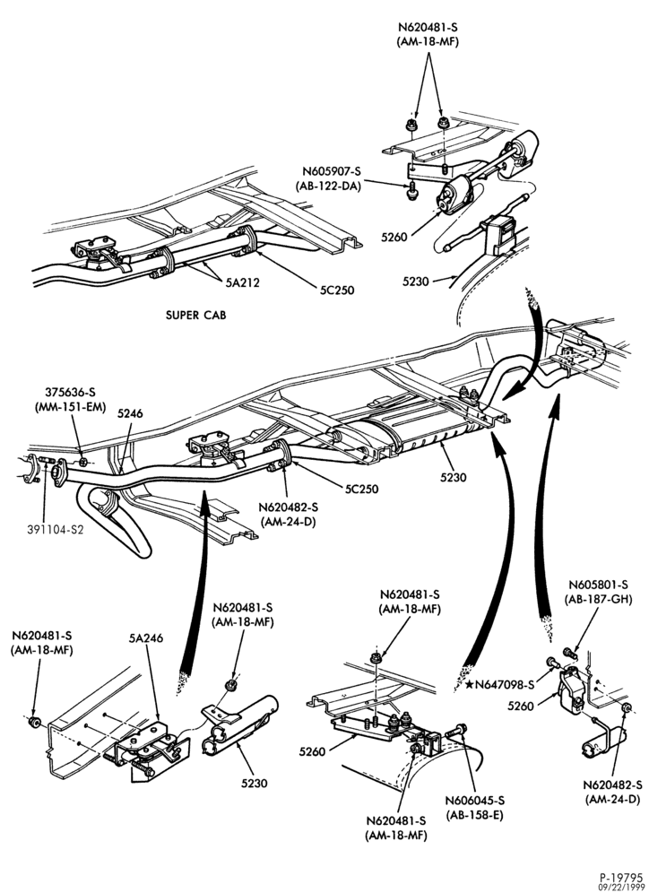EXHAUST SYSTEM-and 400 (6.9L) - 8 cyl. 351W (5.8L) -w/converter-w/o converter-w/o E.F.I.-F250/350