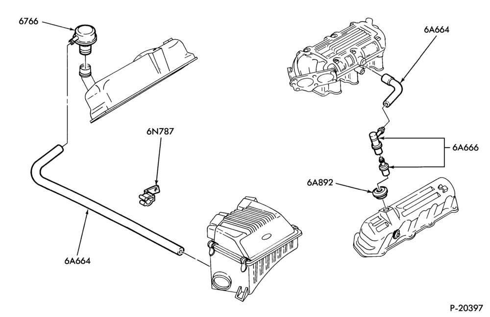 66.1 - 6 CYL. 2.9L 177 (C.I.D.)-Crankcase ventilation system