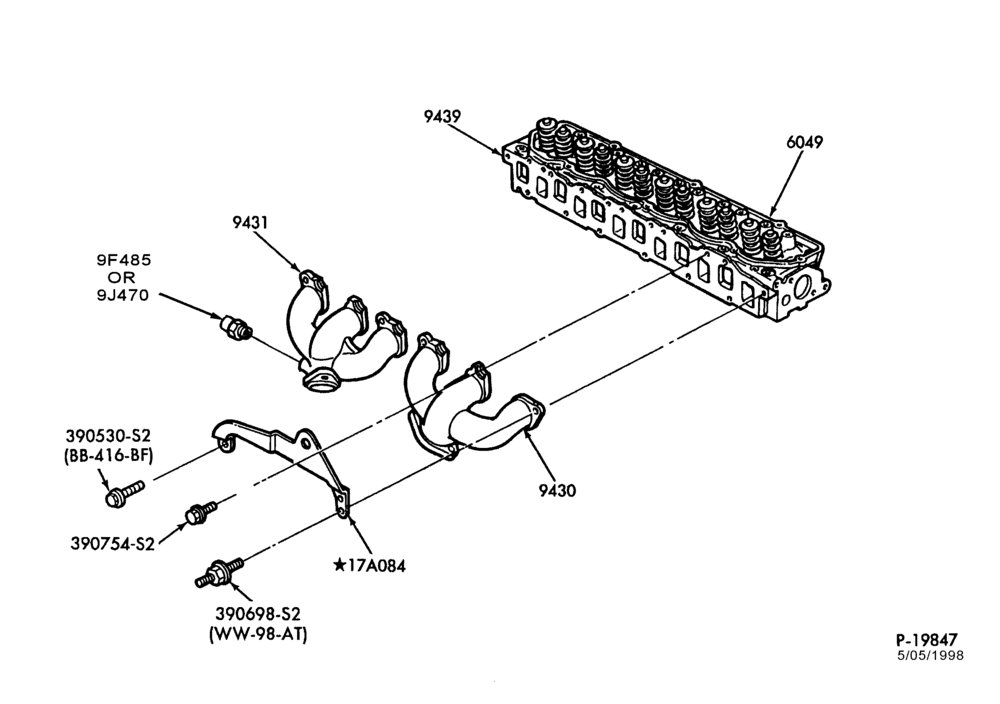 93 - 6 CYL. 4.9L-Manifold & related parts