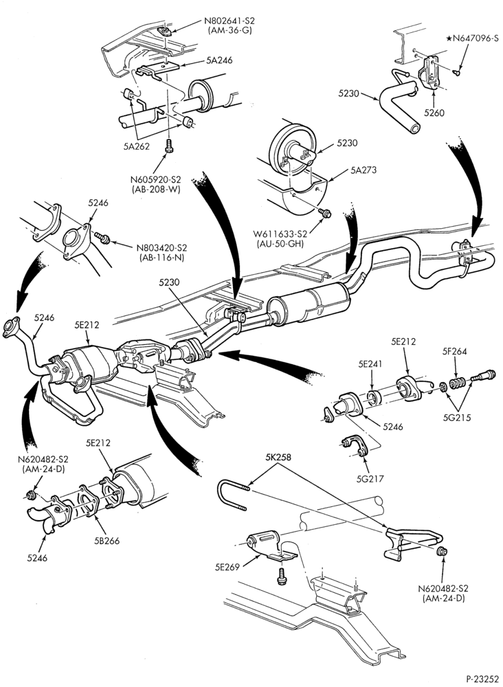 EXHAUST-Exhaust system - 6 cyl. 4.0L-R