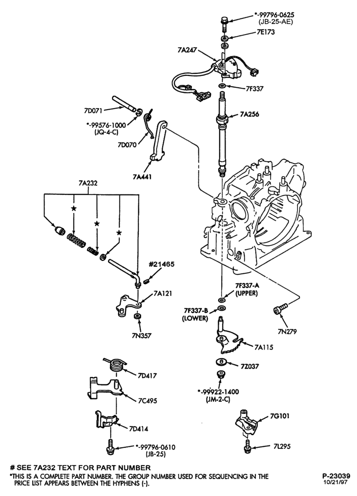 A70.17 - 4EAT TYPE - INTERNAL PARTS-4EAT TYPE - manual control linkage & parking pawl
