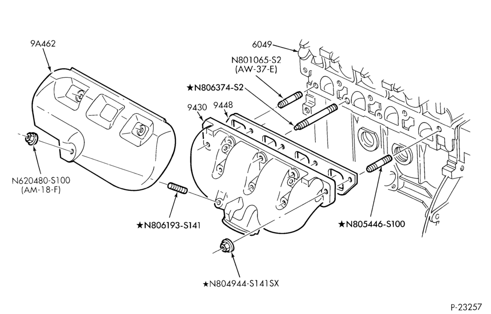 90.1 - 4 CYL. 1.9L-Manifold - exhaust