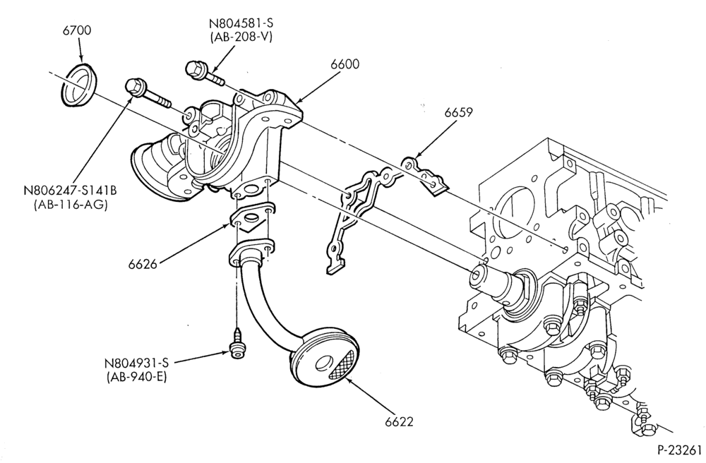 66 - 4 CYL. 1.9L (116 C.I.D.)-Oil pump, screen and related parts