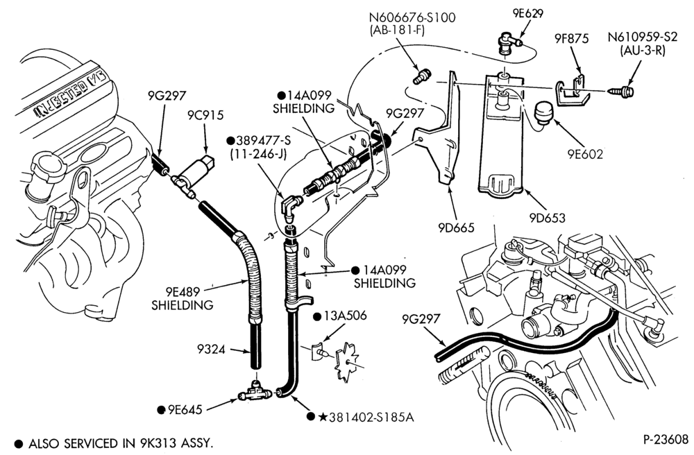 96.1 - 6 CYL. 3.8L-Fuel vapor canister and related parts