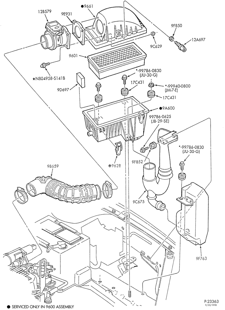 96 - 4 CYL. 1.9L-Air cleaner