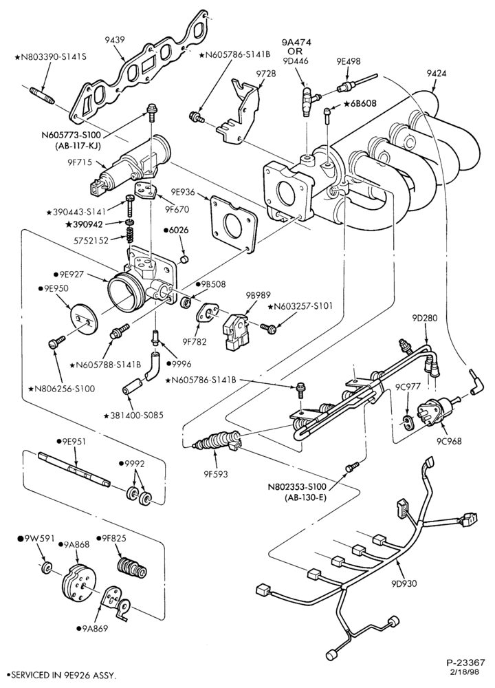 93 - 4 CYL. 1.9L-Manifold - intake - exc. Calif.
