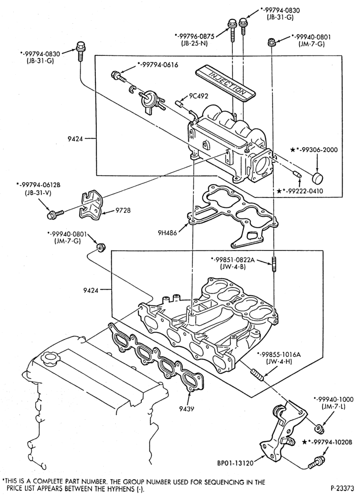 93 - 4 CYL. 1.8L-Manifold & related parts - intake