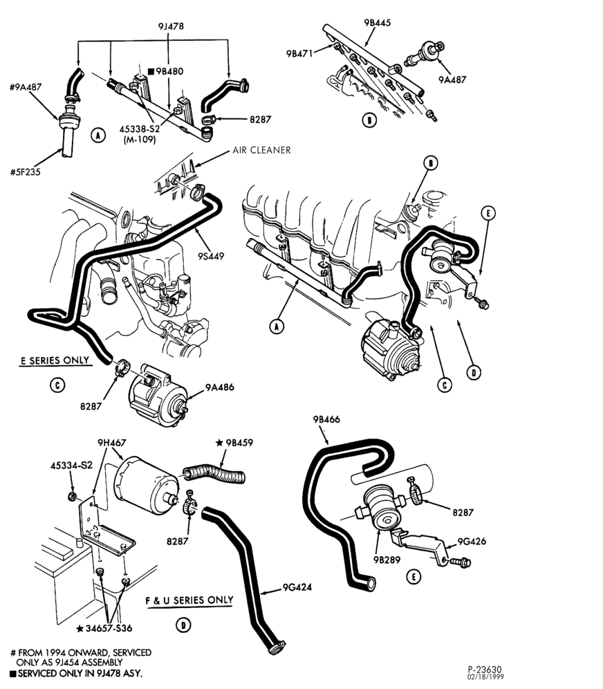 94 - 6 CYL. 4.9L-Secondary air injection (air) - A/T