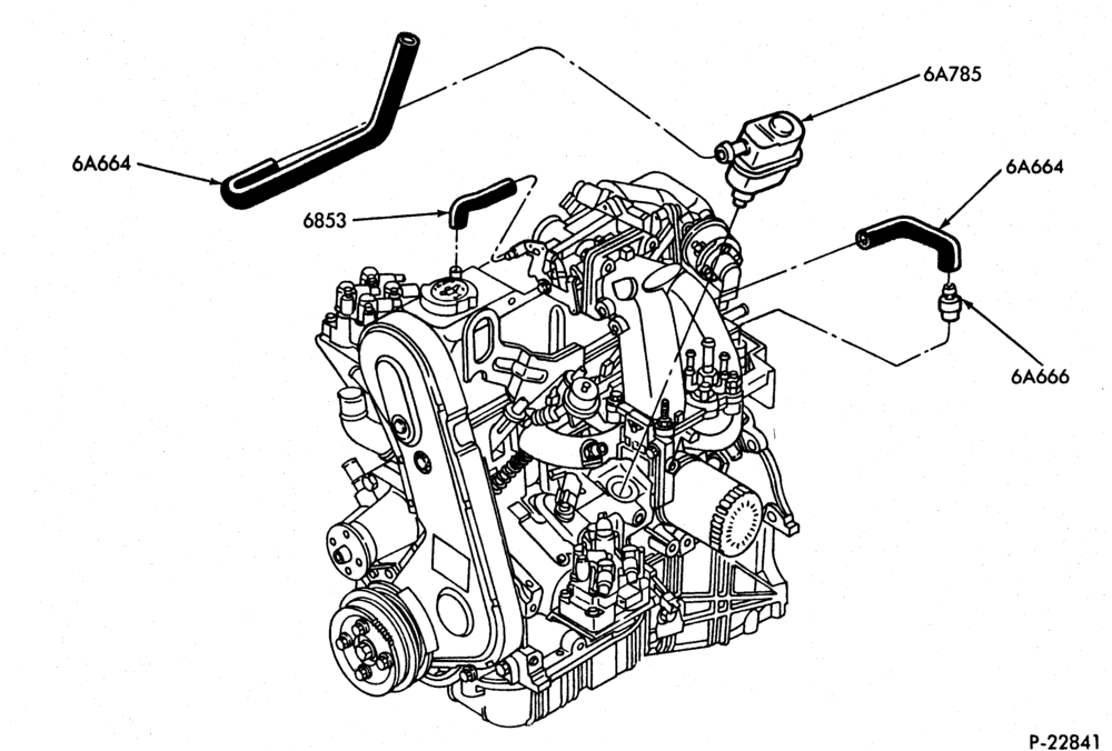 66.1 - 4 CYL. 1983/88 2.0L (122 C.I.D.) AND 2.3L (140 C.I.D.) - GAS-Crankcase ventilation system - Page B