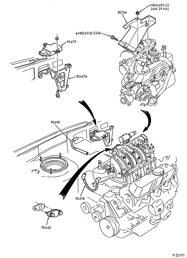 94.5 - 6 CYL. 3.0L-Emission system - exhaust gas - recirculation (E.G.R.) - exc. Calif.