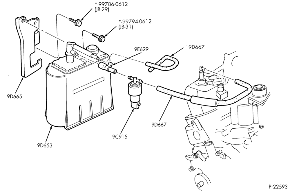 96.1 - 6 CYL. 3.0L-Fuel vapor canister & related parts