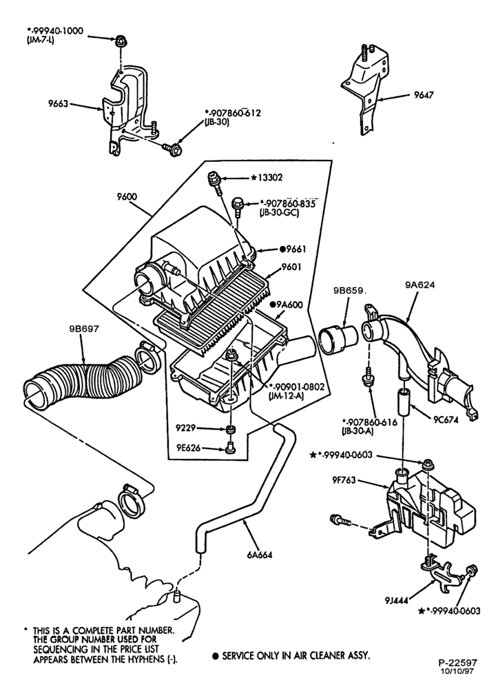 96 - 6 CYL. 3.0L-Air cleaner