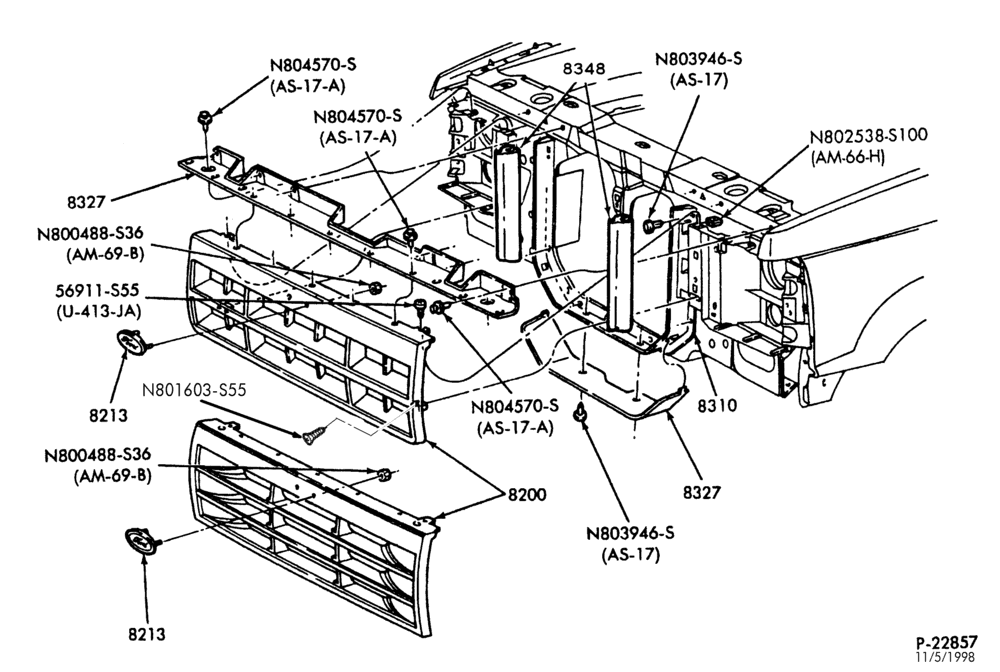RADIATOR, GRILL AND COOLING-Radiator grille & related parts-R