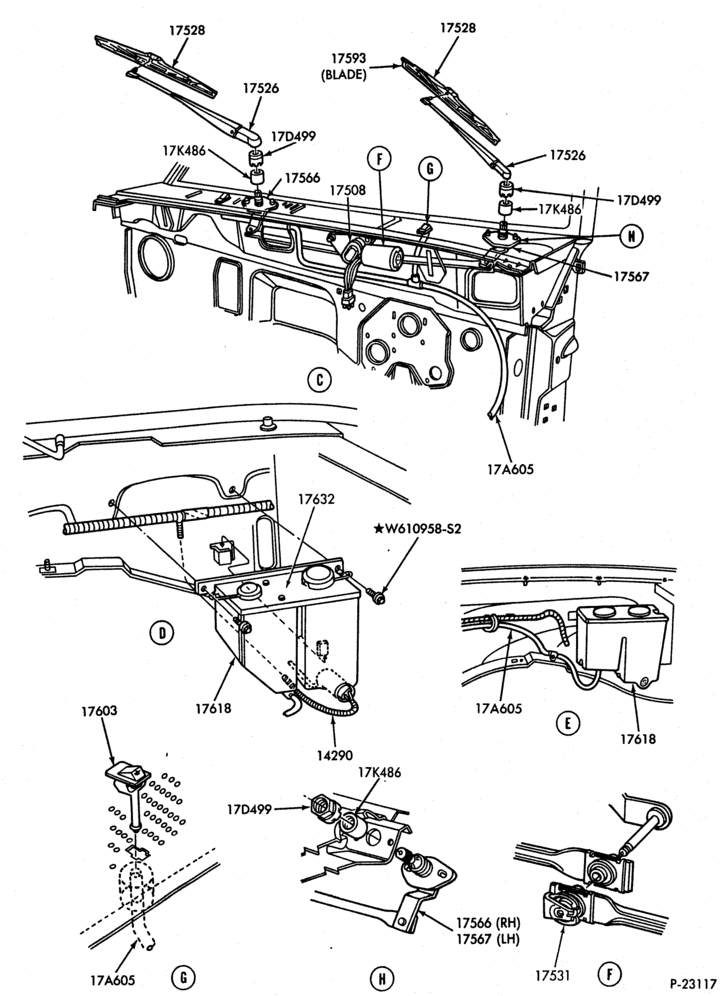 175 - WIPERS & WASHERS-Windshield wiper & washer parts - Page B-B